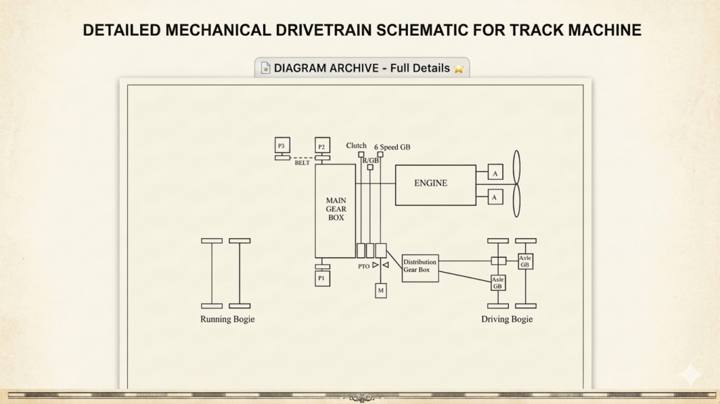 Duomatic 08-32 Tamping Machine Mechanical Drivetrain Diagram