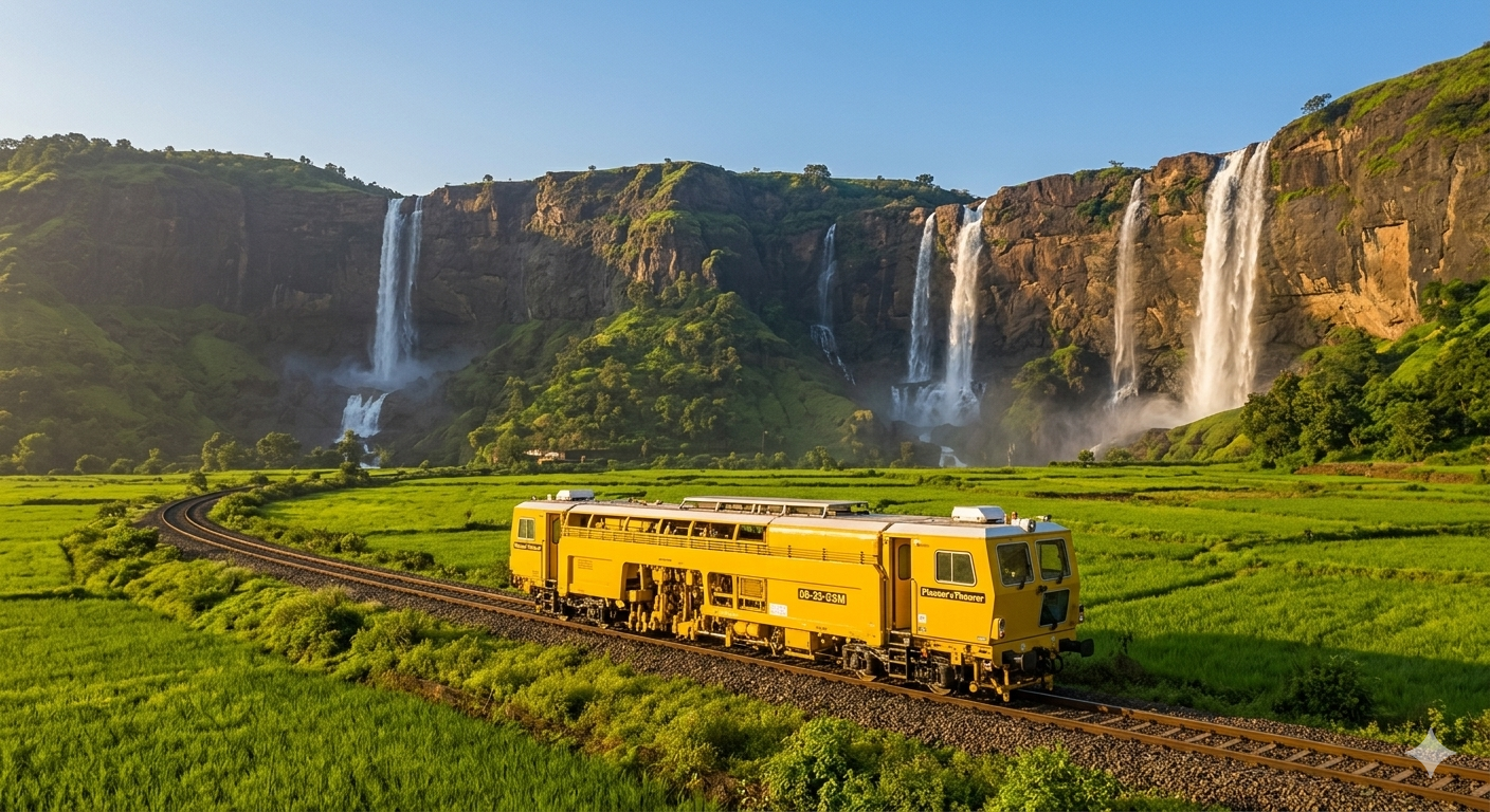 09-32 CSM Track Machine on Indian Railways track